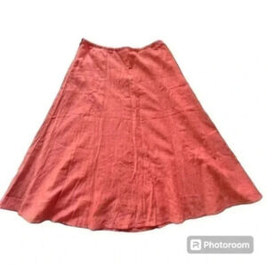 Orvis Women’s Linen Blend Skirt Size 14 Modest Boho Bohemian Lagenlook Peasant